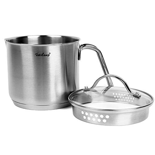 1.5 Quart Stainless Steel Saucepan with Pour Spout, Saucepan with G...