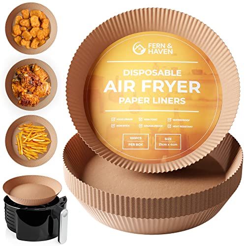 100 PCS Air Fryer Disposable Paper Liners - FERN & HAVEN Air Fryer ...