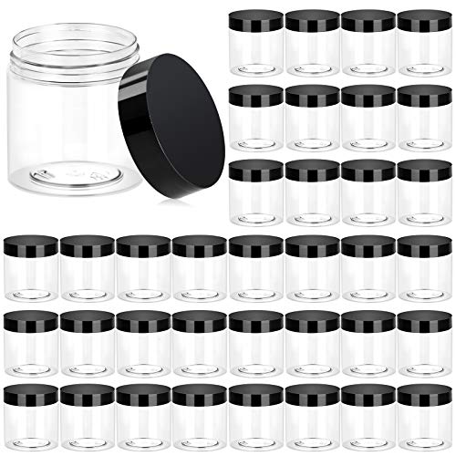 36 Pack 4 OZ Plastic Jars Round Clear Cosmetic Container Jars with ...
