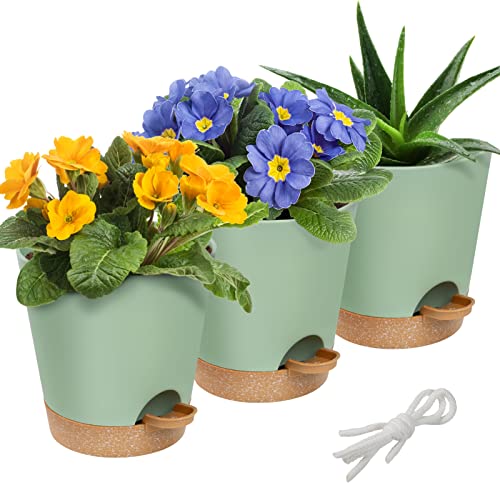 6inch Self Watering Pots for Indoor Plants - 3pcs Flower Pots Plant...