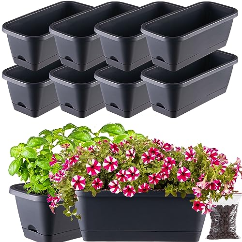 8-pack 15.6*7.5*5.9  Planter Boxes Outdoor Large,Window Box Planter...
