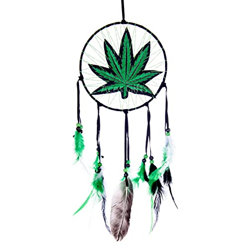 Aces Gifts Marijuana Leaf Pot Weed Embroidered Dream Catcher (16 In...