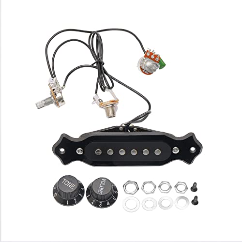 Acoustic Folk Guitar Single Coil Magnetic Pickup with Pots (A500k+B...