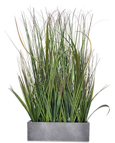 AlphaAcc 20 inch Green PVC Grass Plant in Pot Realistic Looking Fak...