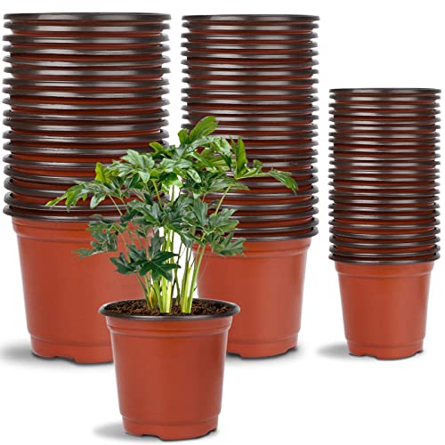 Augshy 110 Pcs Plastic Plants Nursery Pot,Seed Starting Pots (4,5,6...