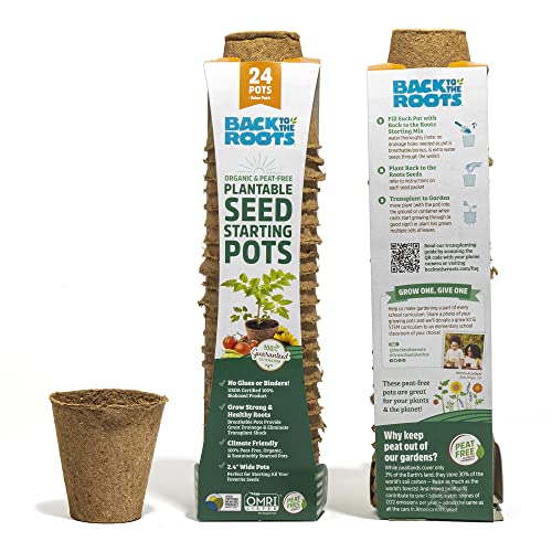 Back to the Roots Organic & Plantable Seed Starting Pots (24 CT)...