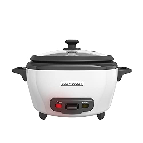 BLACK+DECKER Rice Cooker 6-Cup (Cooked) with Steaming Basket, Remov...