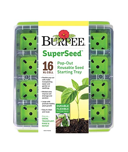 Burpee SuperSeed Seed Starting Tray | 16 XL Cell | Reusable & Dishw...