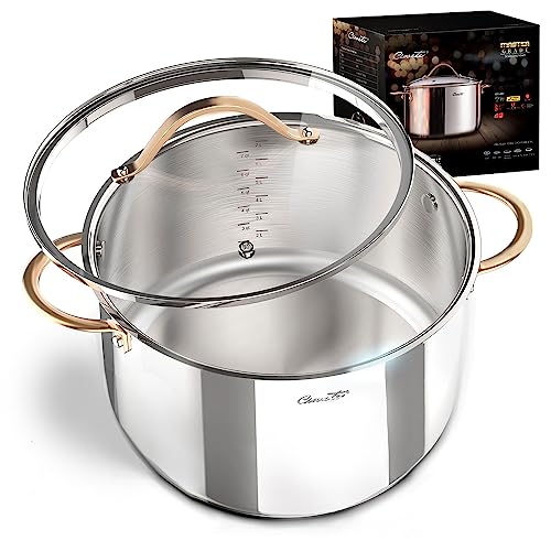 Ciwete 8 Quart Stock Pot, 18 10 Tri-Ply Stainless Steel Whole Clad ...