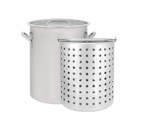 CONCORD 36 QT Stainless Steel Stock Pot w Basket. Heavy Kettle. Coo...