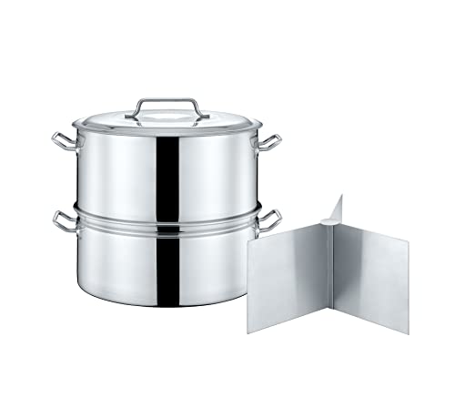 CONCORD Extra Large Outdoor Stainless Steel Stock Pot Steamer and B...