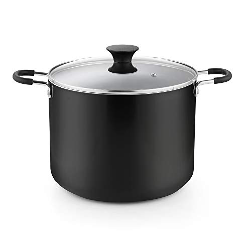 Cook N Home Cookware Nonstick Stockpot with Lid, 10.5-Qt, Black...
