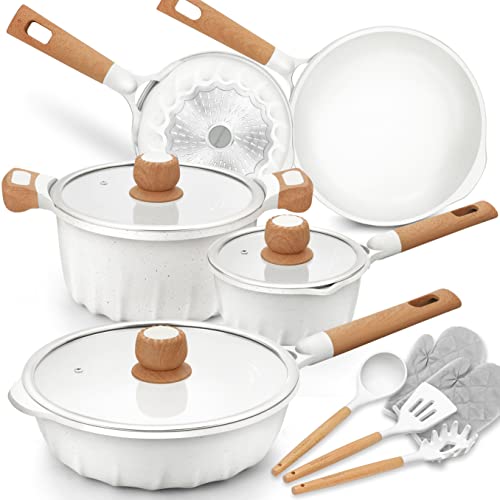Cookware Set Nonstick 100% PFOA Free Induction Pots and Pans Set wi...