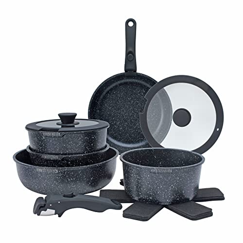 Country Kitchen 13 Piece Pots and Pans Set - Safe Nonstick Cookware...