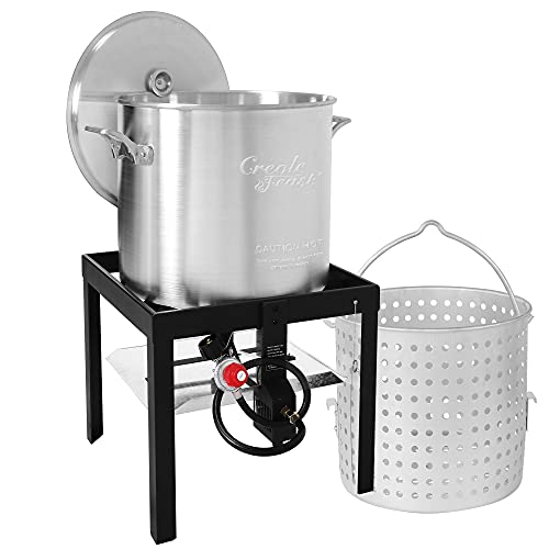 Creole Feast SBK0801 Seafood Boiling Kit with Strainer, Outdoor Alu...