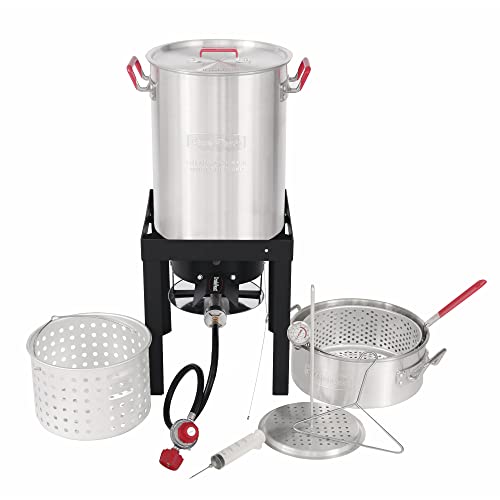 Creole Feast TFP1030 Turkey and Fish Fryer Pot Seafood Boiler Steam...