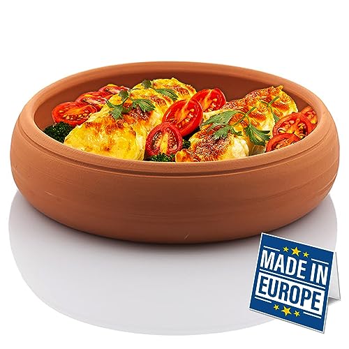 Crystalia Clay Pot for Cooking, Handmade Terracotta Cookware, Ungla...