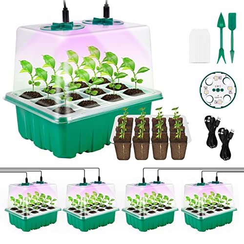 Cutever Seed Starter Tray Kit Plant - 4 Pack Herb Grow Pots Indoor ...