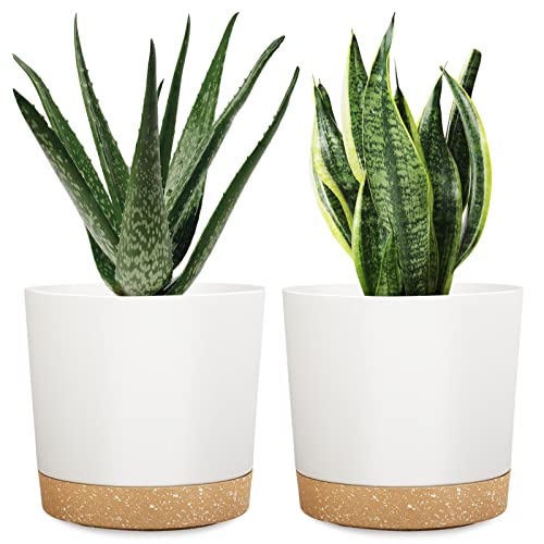 DEMACIYA 8 Inch Plant Pots, 2Pack Planters for Indoor Plants with D...