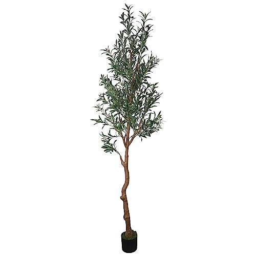 DIIGER 8FT (95  ) Tall Artificial Olive Tree for Home Decor Indoor ...