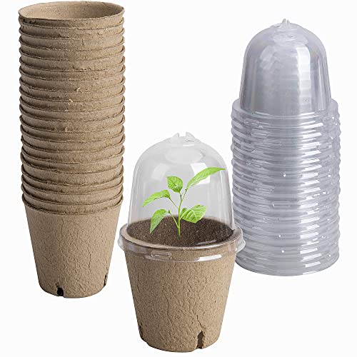 EBaokuup 20pcs Biodegradable Pots with Humidity Dome,3  Plant Nurse...