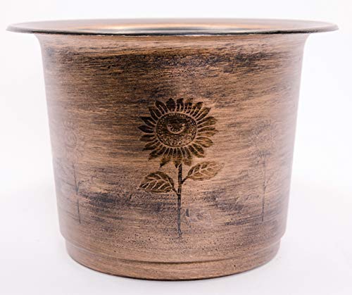 Faded Sunflower Design Rugged Rustic Country Look Plastic Planter 1...