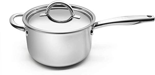 Fortune Candy 4-Quart Saucepan with Lid, Tri-Ply, 18 8 Stainless St...