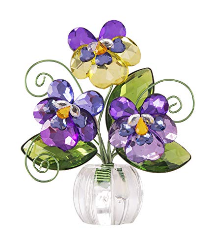 Ganz 4 Inches Pansy Posy Pot Acrylic Multicolored...