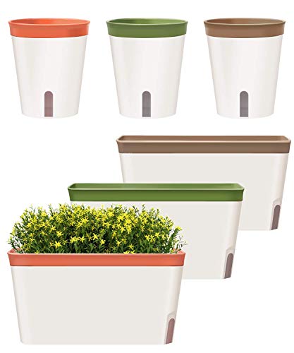 GardenBasix Self Watering Pots Window Box for Indoor Plants Set of ...