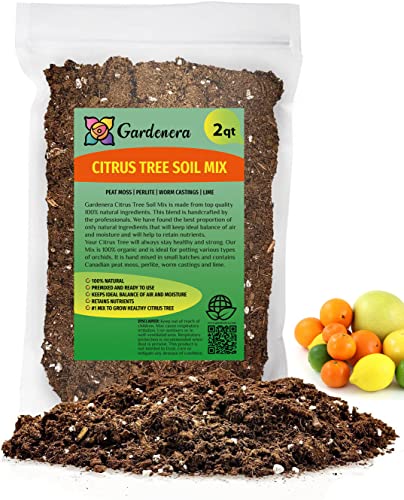 GARDENERA Citrus Tree Potting Soil Mix, Special Blend for Indoor Or...