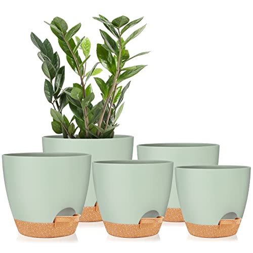 GARDIFE Plant Pots 7 6.5 6 5.5 5 Inch Self Watering Planters with D...