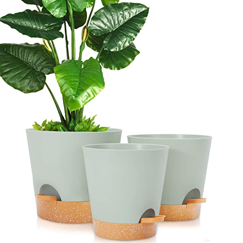 GARDIFE Planters for Indoor Plants, 9 8 7.5 Inch Self Watering Pots...