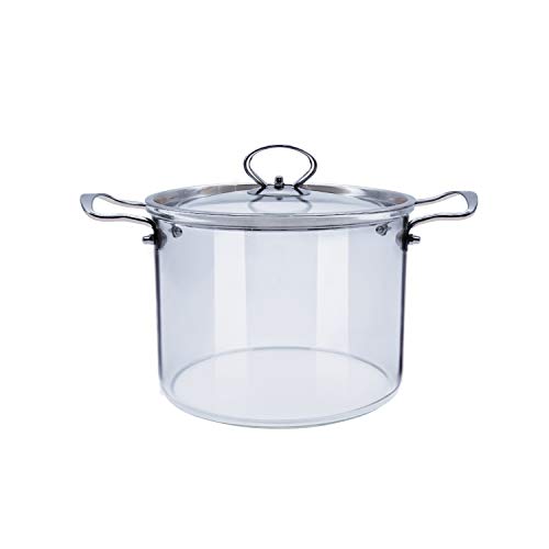 Glass Saucepan with Cover Heat Resistant Glass Pots Glass Cookware ...