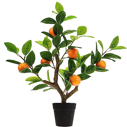 Gresorth 20  Artificial Orange Tree Fake House Green Plant Fruits D...