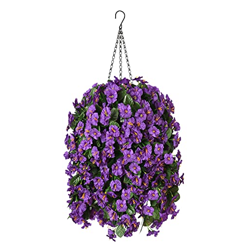 Hanging Artificial Flowers Basket, Fake Hanging Plant, Silk Orchid ...
