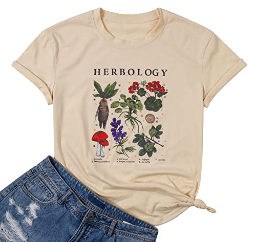 Herbology Shirt Women Herbology Plants Tee Top Funny Magic Herb Gra...