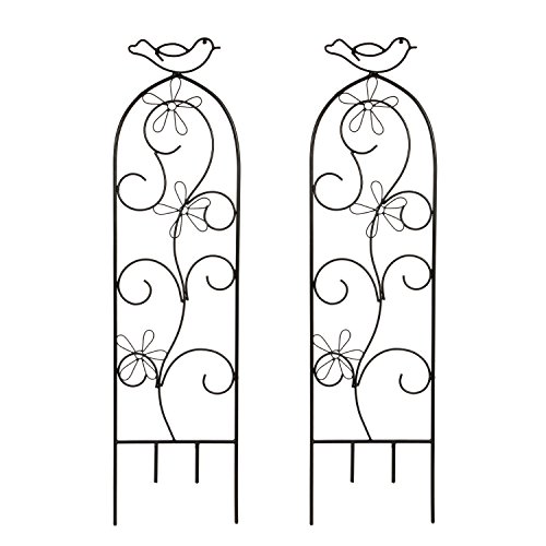 Hosley Set of 2 Iron Wave Pot Trellis 28 Inch High. Ideal Gift for ...