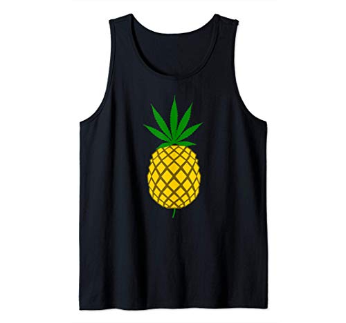 Incognito Marijuana Pineapple Pot Leaf for Ganja Lovers Tank Top...