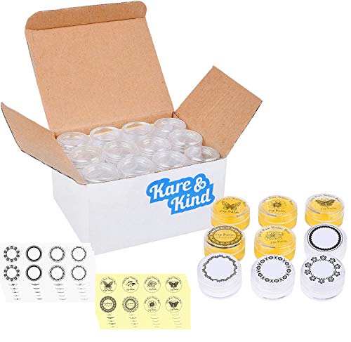Kare & Kind 48 Packs DIY Natural Empty Lip Balm Container Pot Jars,...