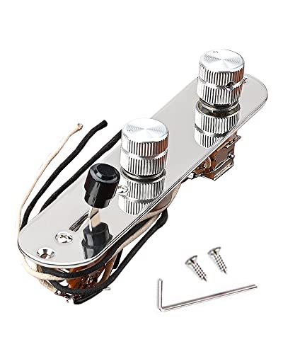 LAMSAM Prewired 4 Tone Guitar Control Plate Assembly, Loaded 3-way ...