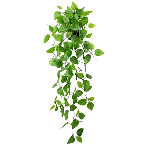 LOYWREE Small Fake Hanging Potted Plant, 37.7in Artificial Potted P...