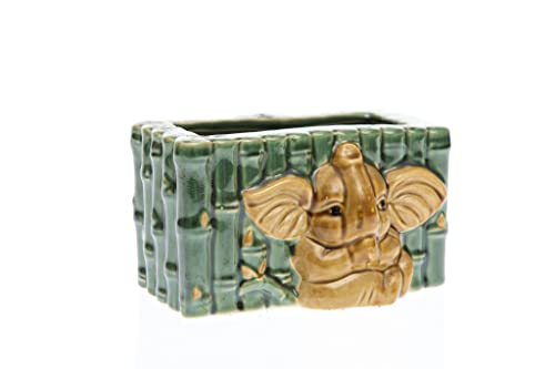 Lucky Bamboo Decorative Rectangular Elephant Pot Planter l Home Dec...