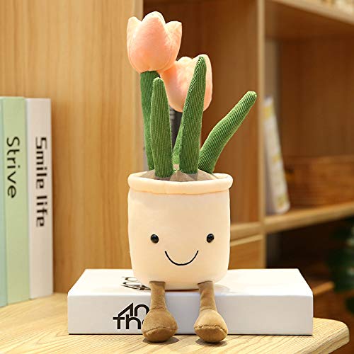 MBVBN Tulip Flower Plush Toy, 13.7  Cute Flower Pot Stuffed Throw P...