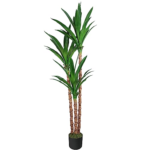 Melli Welli Artificial Dracaena Agave Plant 6FT Tall Faux Agave Tre...