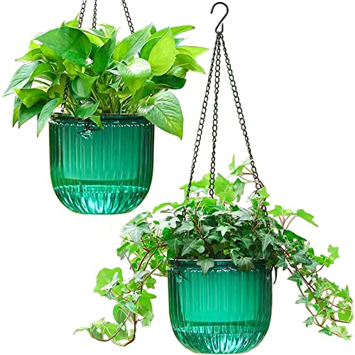 Melphoe 2 Pack Self Watering Hanging Planters Indoor Flower Pots, 6...