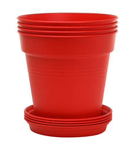 Mintra Home Garden Pots 4pk (Red, 19cm Diameter (7.5in))...