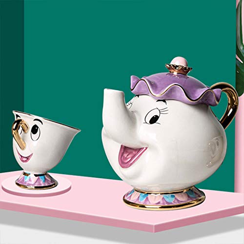MOWUQEEN Mrs. Potts Tea Pot - Beauty and Beast - Tea Pot Cup One Se...