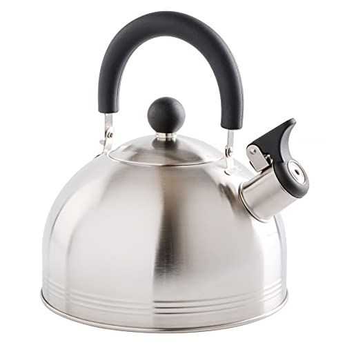 Mr. Coffee Carterton Stainless Steel Whistling Tea Kettle, 1.5-Quar...