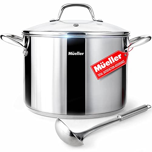 Mueller 8QT UltraClad Tri-Ply Stainless Steel Cooking Stock Pot wit...