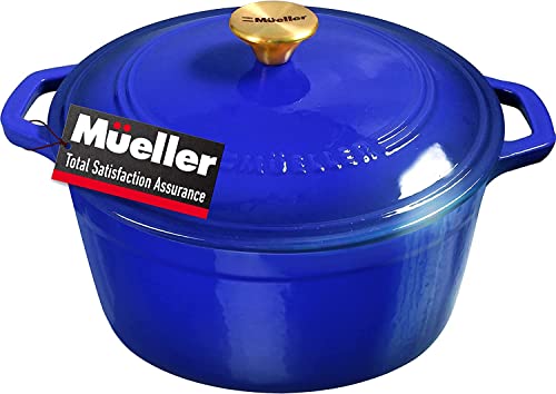 Mueller DuraCast 6 Quart Enameled Cast Iron Dutch Oven Pot with Lid...